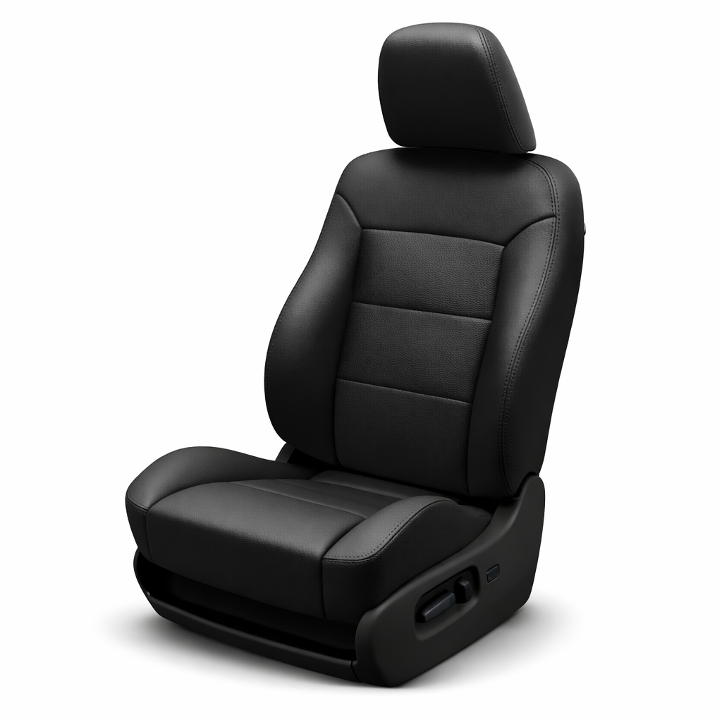 Black car seat on a white background