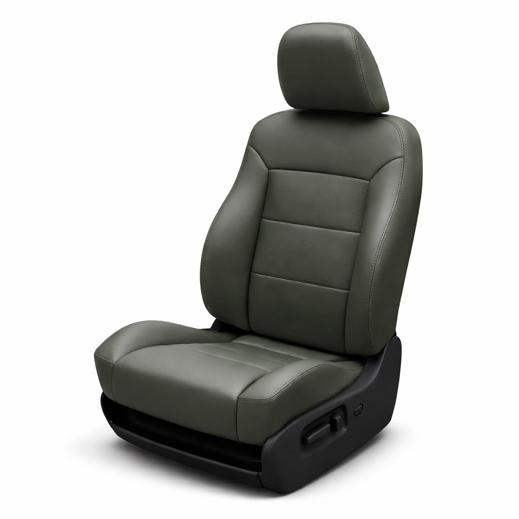 Gray car seat on a white background