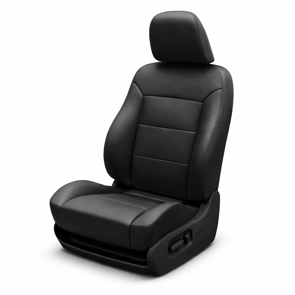 Black car seat on a white background