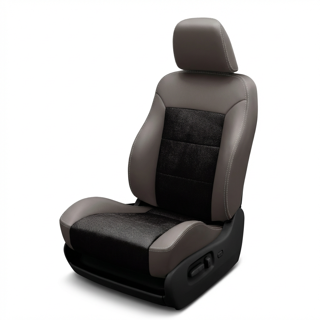 Gray and black car seat on a white background