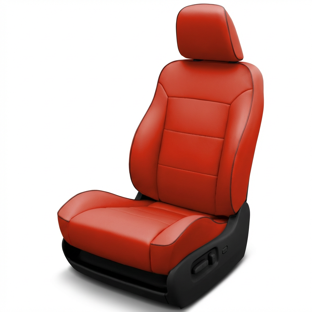 Salsa wrap and Black piping car seat with headrest on a white background