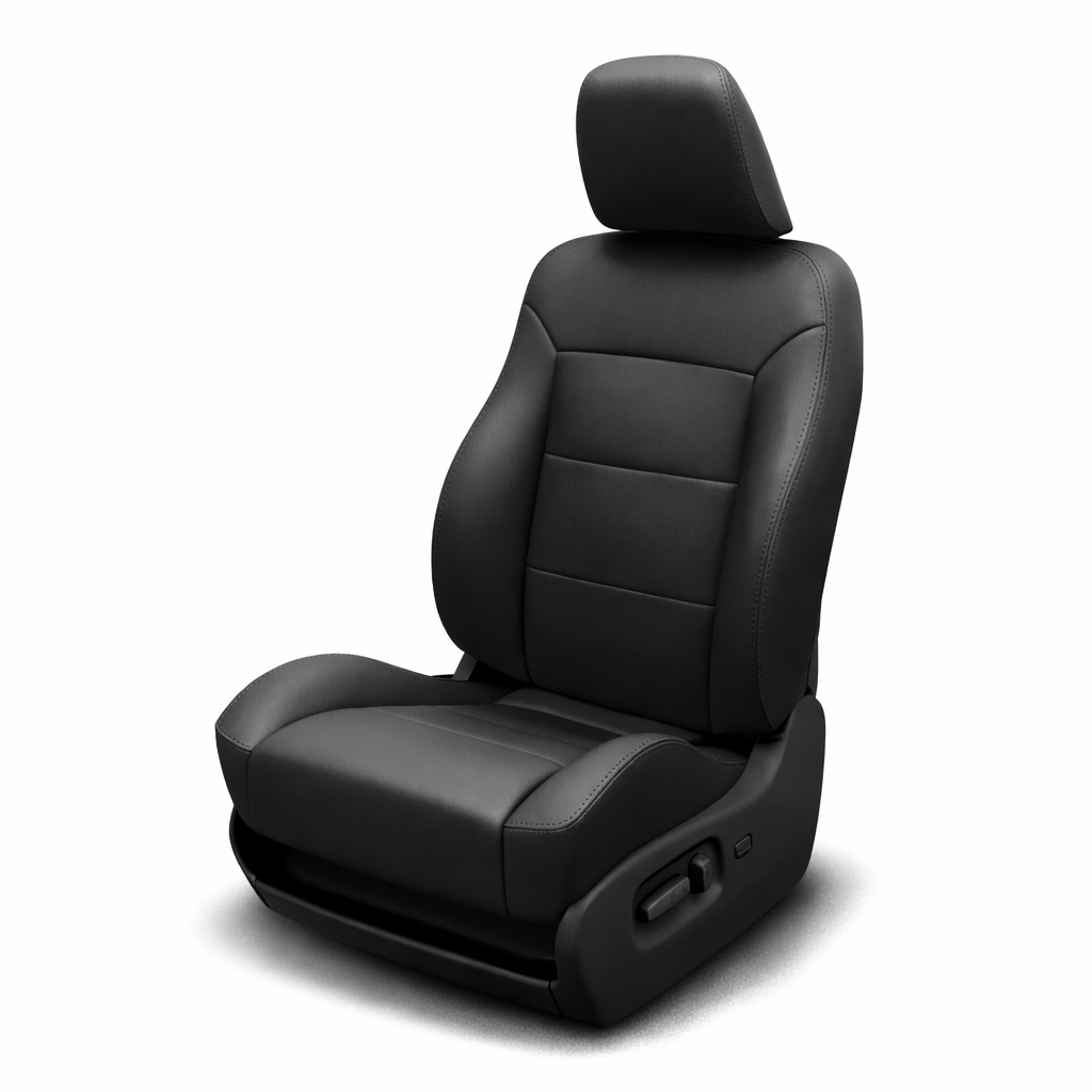 Black car seat on a white background