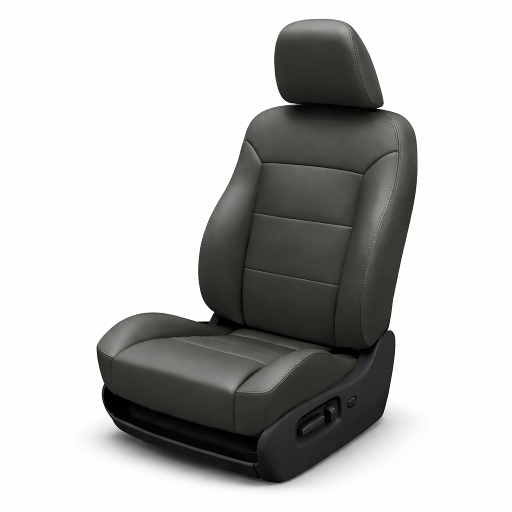 Gray car seat on a white background