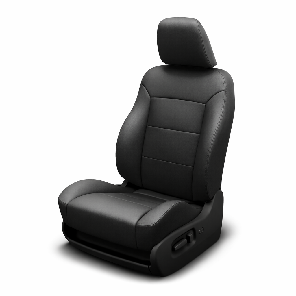 Black car seat on a white background