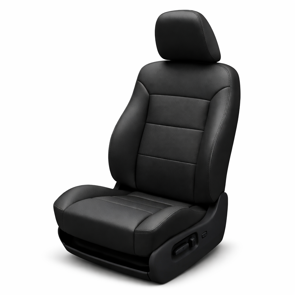 Black car seat on a white background
