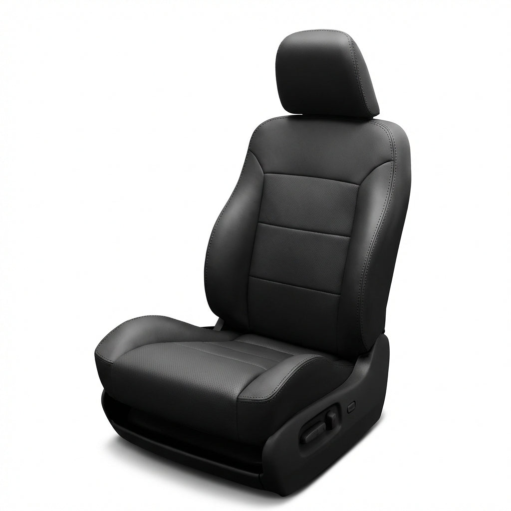 Black car seat on a white background