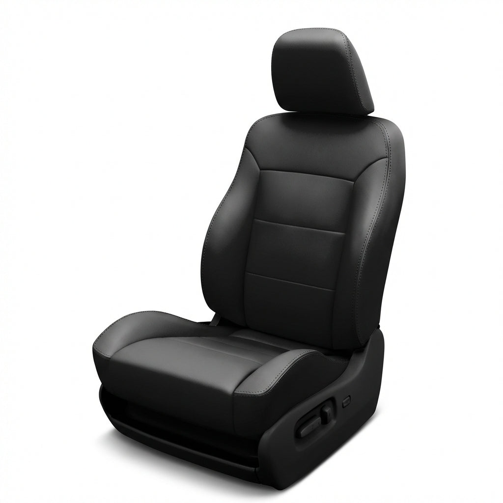 Black car seat on a white background