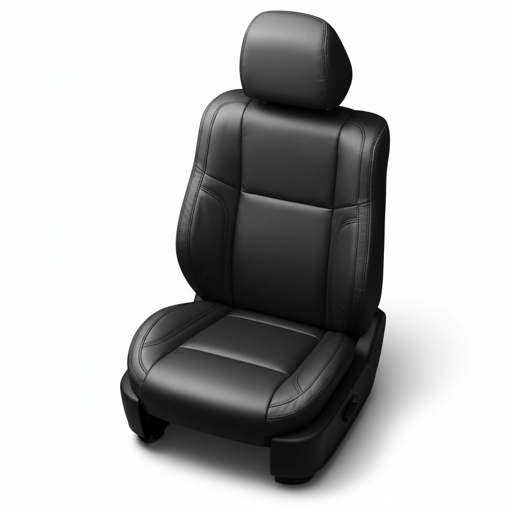 Black car seat on a white background