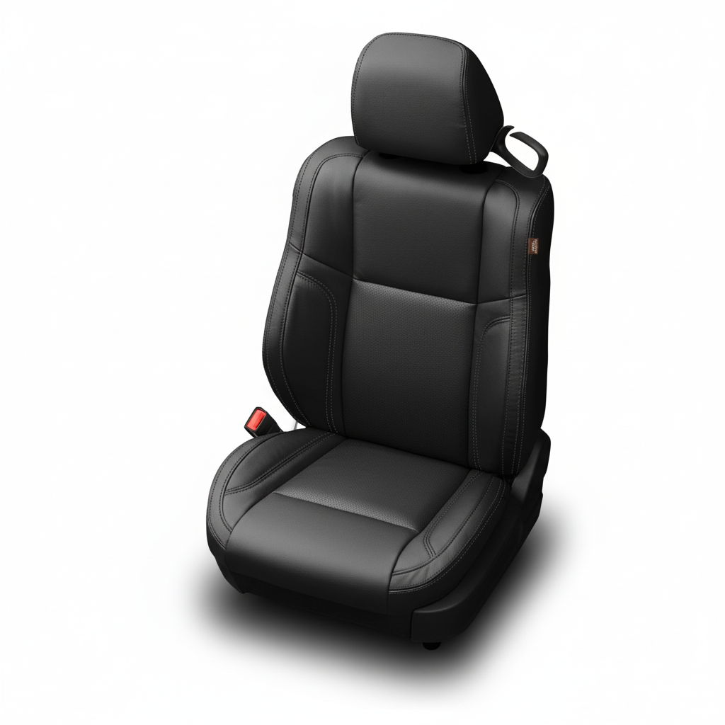 Black car seat on a white background