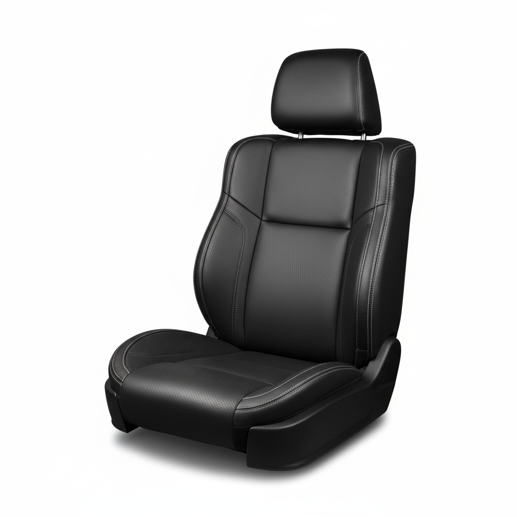 Black car with Black Stitching on a white background