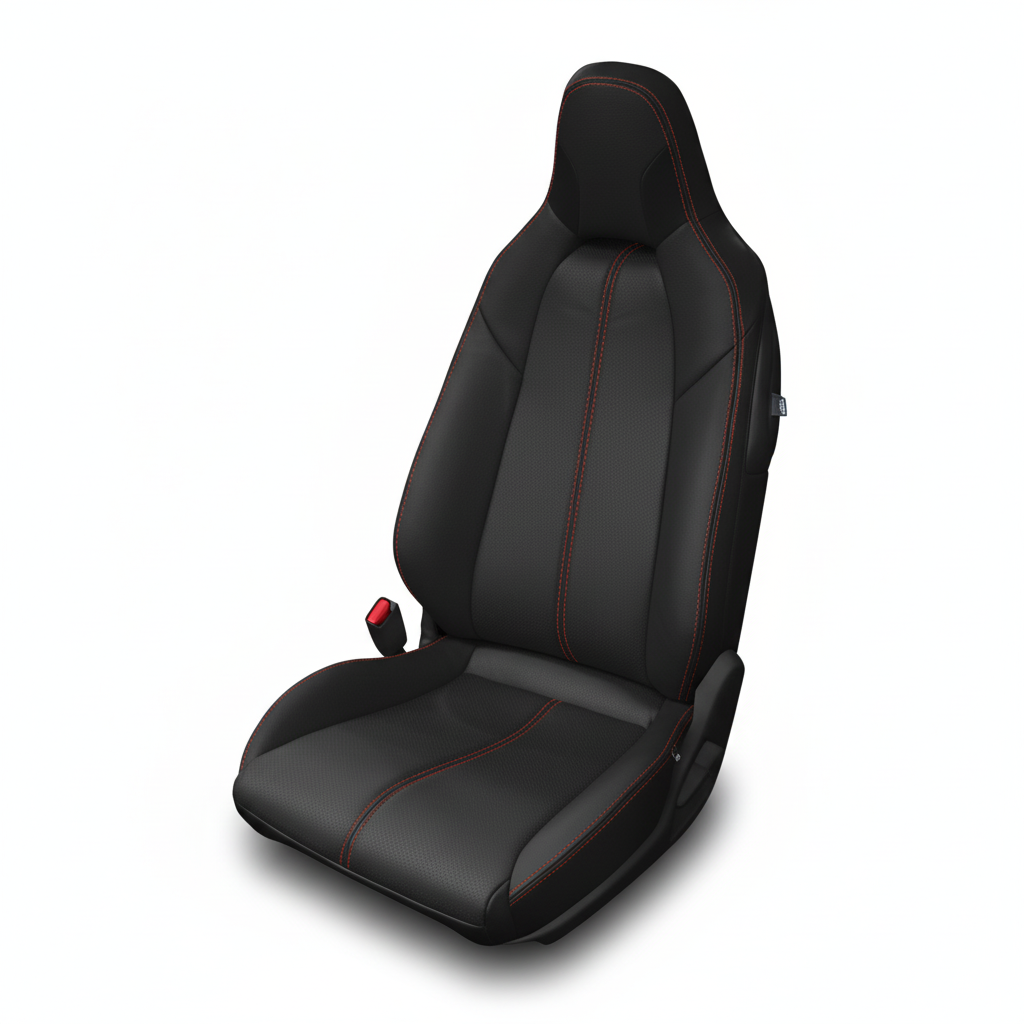 black wrap and cardinal contrast stitching on white background