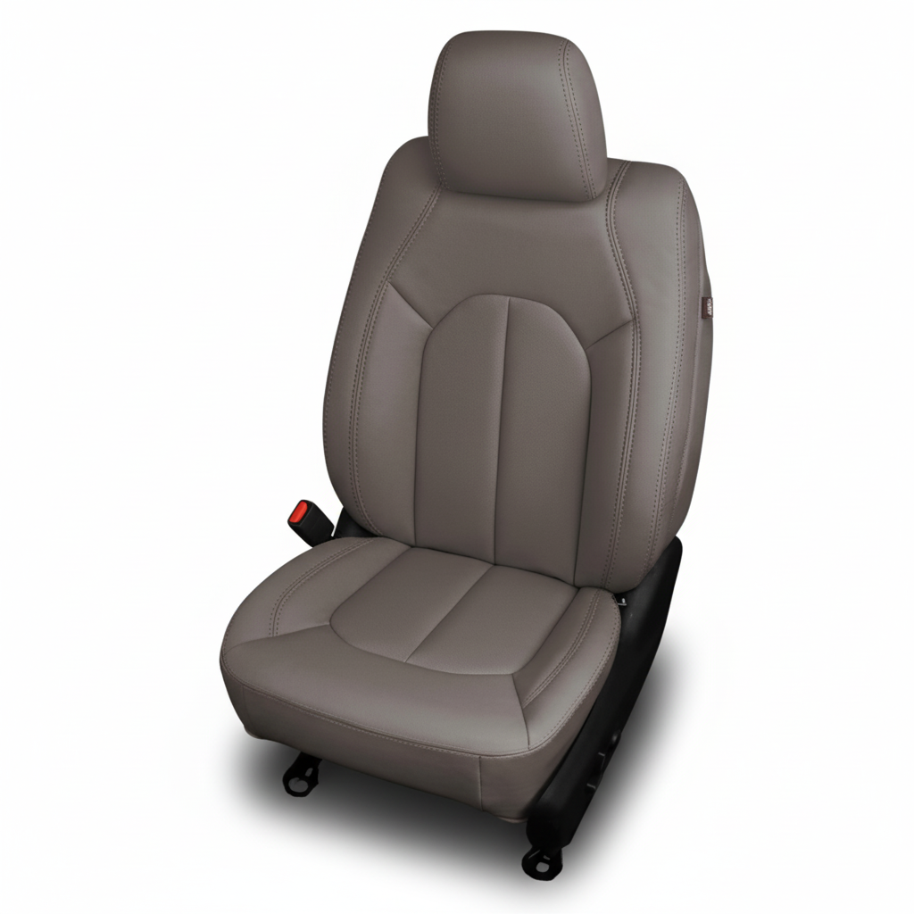 Gray car seat on a white background
