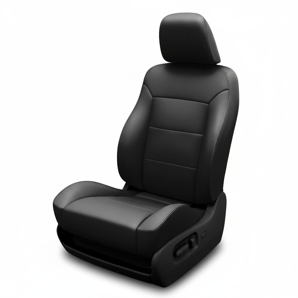 Black car seat on a white background