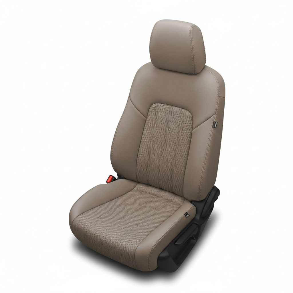 Beige car seat on a white background