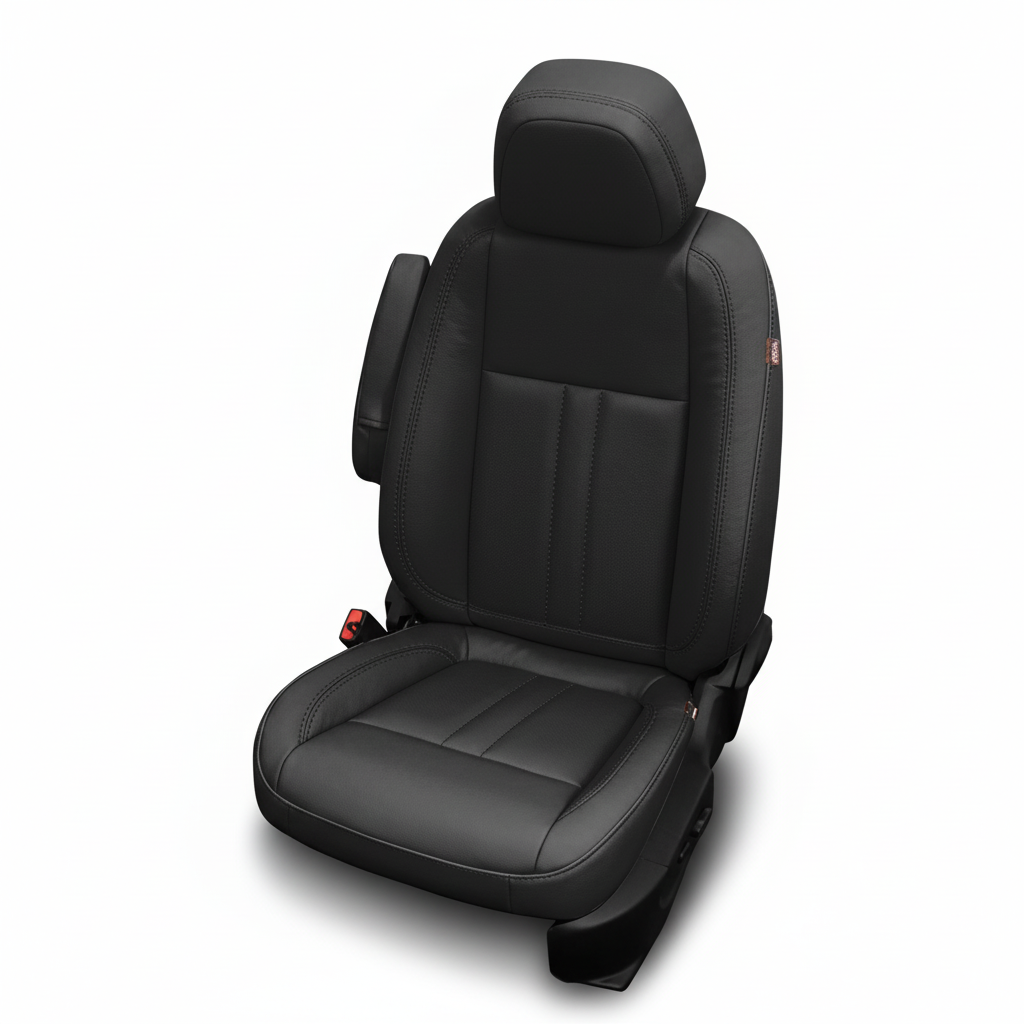 Black car seat on a white background