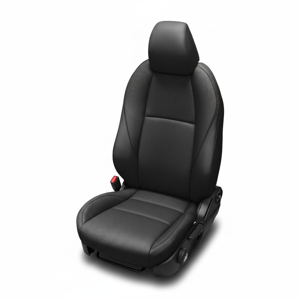 Black car seat on a white background