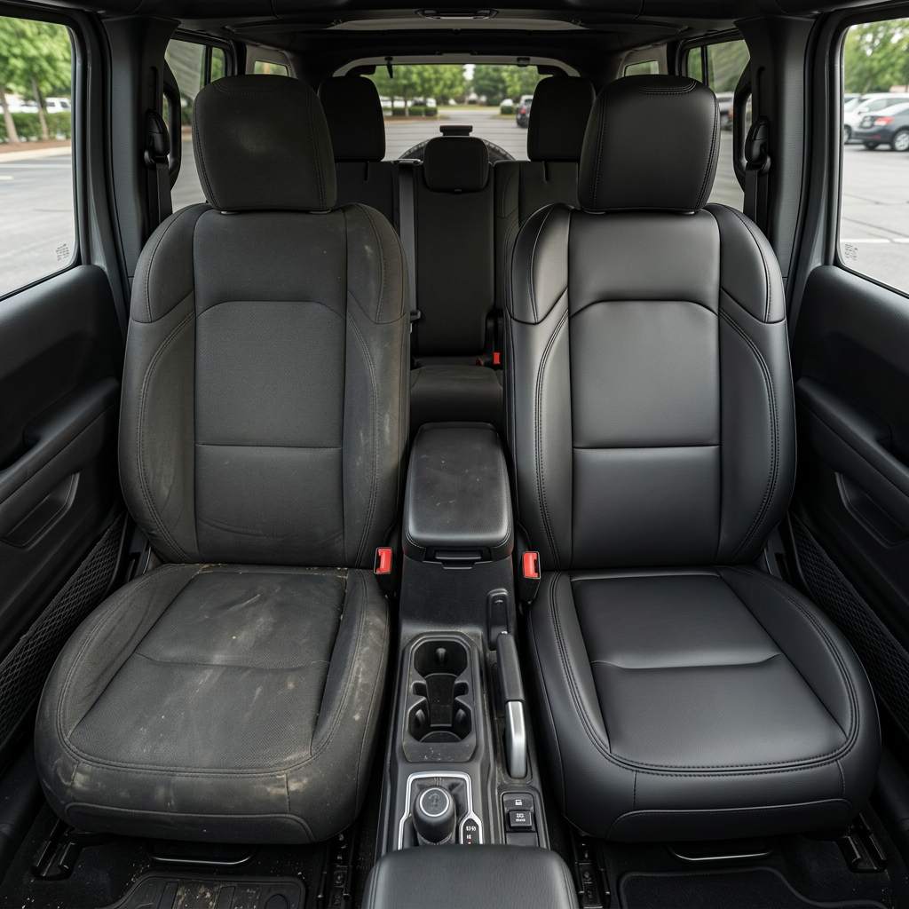 2018-2026 Jeep Wrangler 4DR/4XE Sahara/Rubicon/Willys Katzkin Leather Seat Cover Upholstery Kit – Black with Black Stitching (L5)